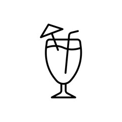 Cocktail outline icons, minimalist vector illustration ,simple transparent graphic element .Isolated on white background