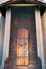 Decorative door to Torpo Stave Church, Norway - 761337286