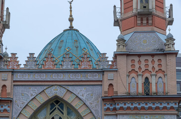 An ancient Muslim mosque with domes. The mosque was built at the beginning of the last century. The...