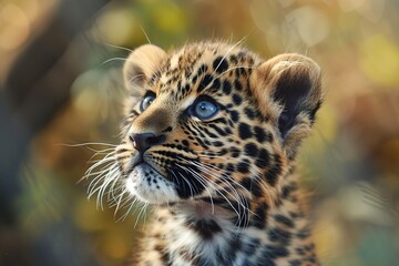 Obraz premium Cute leopard cub portrait