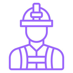 Firefighter Male Icon Style