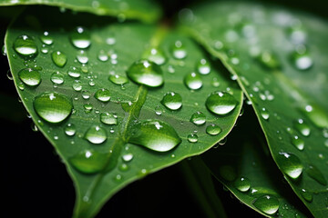 Leaf with water droplets on it