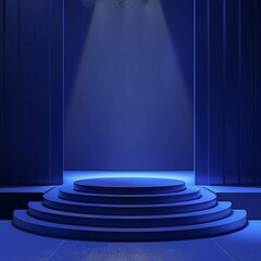 3D render podiumEnvision a Sapphire Blue podium - obrazy, fototapety, plakaty