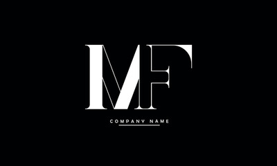 MF, FM, M, F Abstract Letters Logo Monogram