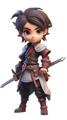 3D Gaming Character Design Isolated cute male warier
