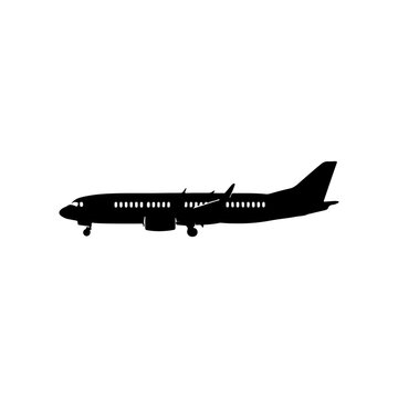 recommend clip art: black silhouette of a plane side view