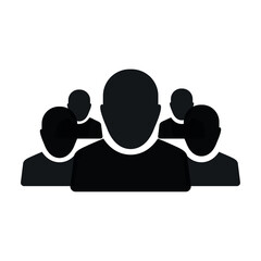 Group of people or group of users or friends flat icon for apps and websites