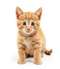 Obraz premium A Fluffy Ginger Kitten Posing with Innocence - Generative AI