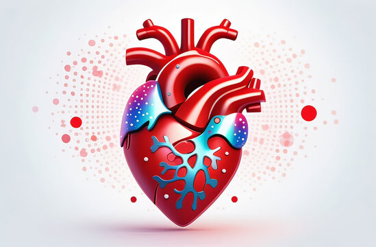 hi tech illustration of a human heart