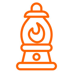 Camping Lamp Icon Style