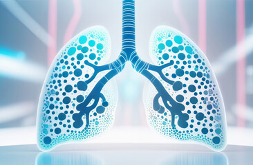 human lungs over plain background