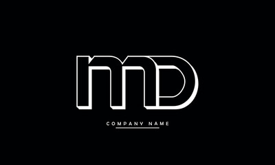 MD, DM, M, D Abstract Letters Logo Monogram