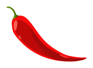 Taco ingredient red chilli pepper. Traditional mexican fast-food. Mexico food design element for menu, advertising. Vector cartoon illustration