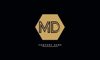 MD, DM, M, D Abstract Letters Logo Monogram