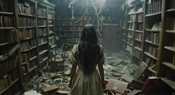 Poltergeist activity disturbing an abandoned library