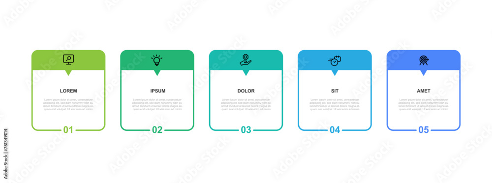 Poster Design template infographic vector element with 5 step or option