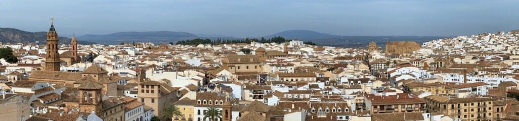 Fototapeta na wymiar Spain, panorama of Antequera, an aerial view from Alcazaba fortress