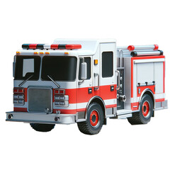 Fire Truck on a Transparent Background