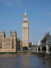 Fototapeta na wymiar Houses of Parliament and Westminster Bridge in London