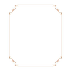 Thin gold beautiful decorative vintage frame for your design. Making menus, certificates, salons and boutiques. Gold frame on a dark background. Space for your text. Vector illustration. - 761352093