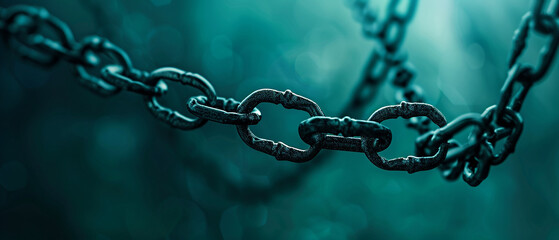 Chains and shackles, a symbol of power and liberation concept for banner - obrazy, fototapety, plakaty