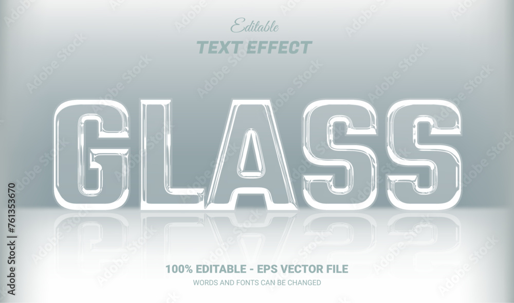 Canvas Prints glass editable text effect