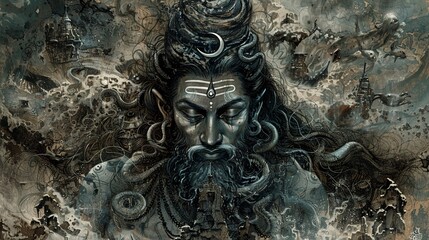 Shiva  Hinduism   Shiva the destroyer and transformer - obrazy, fototapety, plakaty