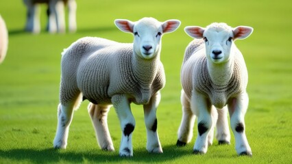 Fototapeta premium sheep and lamb