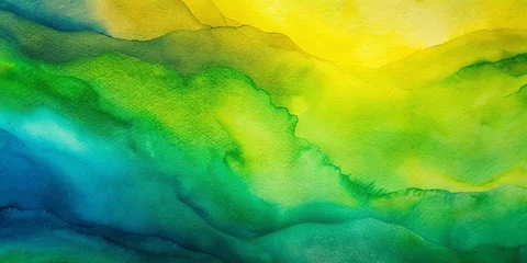 Foto auf Acrylglas Gelb watercolor abstraction, colored blurred texture ,  aquarelle background, banner  