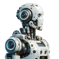 Futuristic Robot on Transparent Background