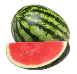 Watermelon and half isolated, Fresh and Juicy Watermelon, transparent PNG, PNG format, cut out