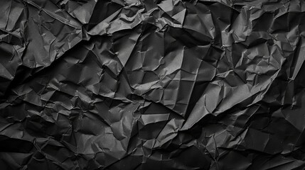Abstract Crumpled Black Paper Texture