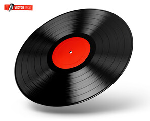 Fototapeta na wymiar Vector realistic illustration of a vinyl record on a white background.