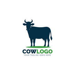 Full body green cow logo