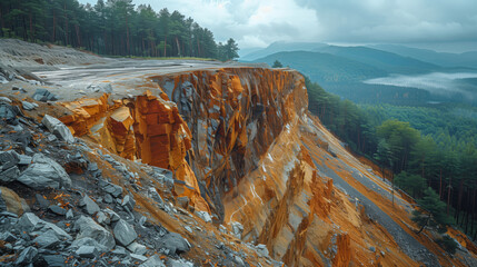 Massive Crack in Mountain Side