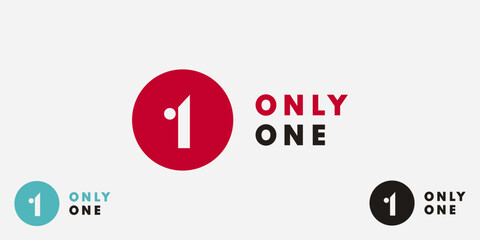 Only One logo design that can be used by all business named with O and 1, vector symbol easy to edit of letter o and number 1 - obrazy, fototapety, plakaty