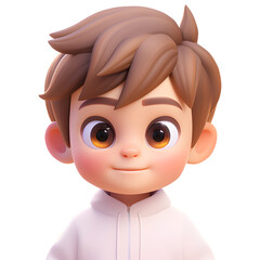 Cute Cartoon Boy Avatar Icon in Front View