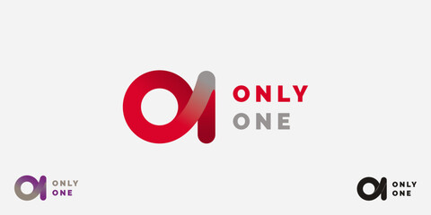 Only One logo design that can be used by all business named with O and 1, vector symbol easy to edit of letter o and number 1. 