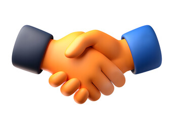 Obraz premium 3D Emoji-Style Handshake Illustration With Vibrant Colors