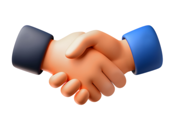 3D Emoji-Style Handshake Illustration With Vibrant Colors