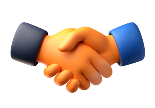 3D Emoji-Style Handshake Illustration With Vibrant Colors