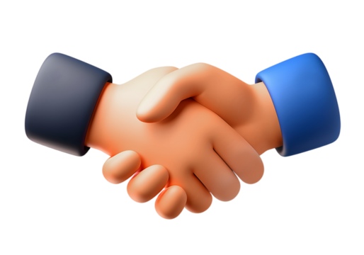 3D Emoji-Style Handshake Illustration With Vibrant Colors