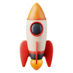 Tapeten Orange and Red 3D Rocket Icon © provectors