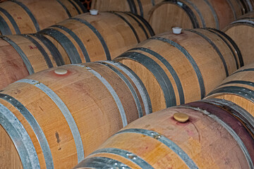wooden vats for winemaking and winery