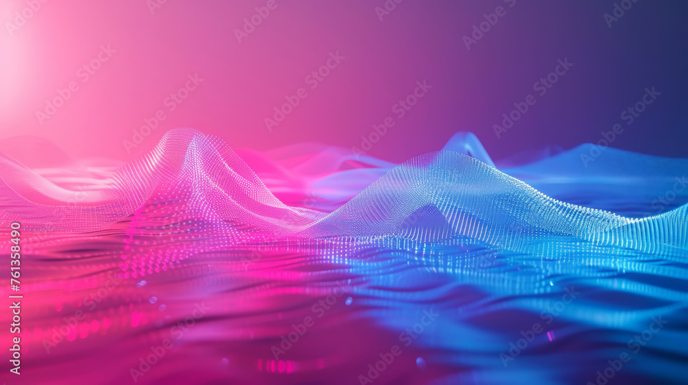 Wall mural creative digital wifi and radio waves on dark background.digital signal science concept. generative 