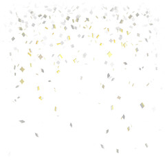 Gold and silver confetti transparent PNG overlays