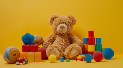 Teddy Bear and Toys Still Life