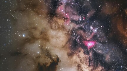 "Nebula with star formations and interstellar gas. Astrophotography of deep space. Cosmic art concept for design and print"