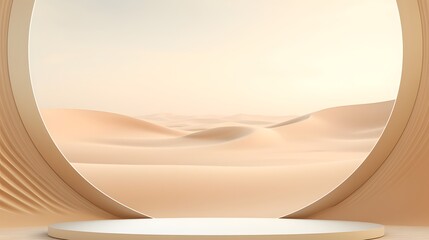 Beige Abstract Interior With Desert Theme