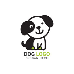 Adorable Cartoon Dog Logo with Tagline Space